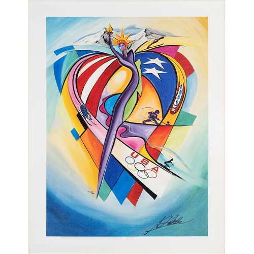 'Olympic Celebration' by Alfred Gockel Signed & Numbered Giclee on Canvas, 14 x 19 inches