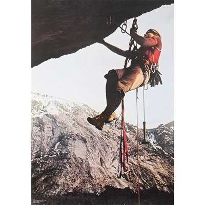 Dangling Rock Climber Original 1973 Poster, 21 x 30 inches
