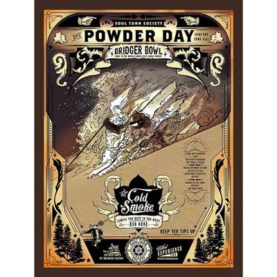 Bridger Bowl Cold Smoke Ski Poster, 18 x 24 inches