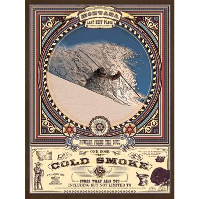 Montana Cold Smoke Powder Skiing Poster, 18 x 24 inches