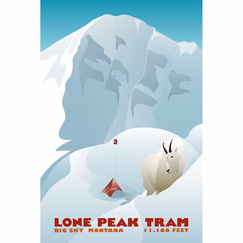 Lone Peak Tram Ski Poster