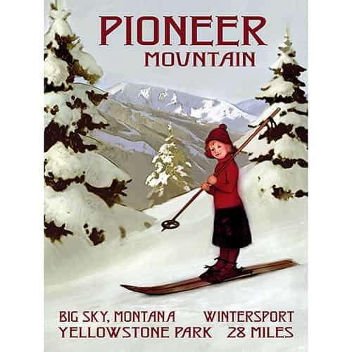 Pioneer Mountain Ski Poster