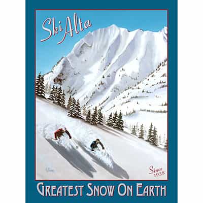 Alta - Greatest Snow On Earth Ski Poster by Travis Anderson