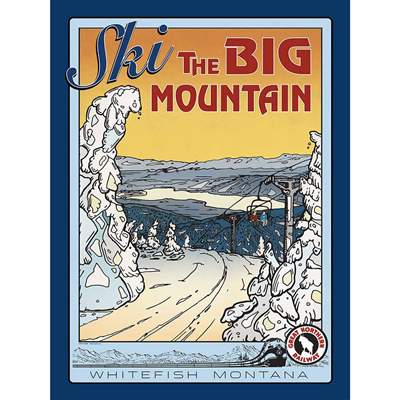 Whitefish Montana Ski Poster, 18 x 24 inches