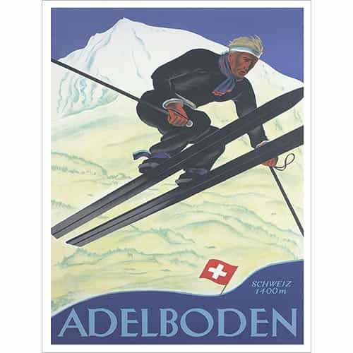 Adelboden Vintage Swiss Art Deco Ski