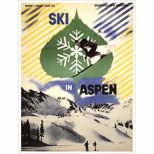 Ski In Aspen Poster, Size 22 x 28 inches