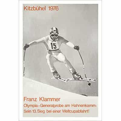 Franz Klammer Kitzbuhel World Cup Ski Race 1976 Vintage Ski Poster