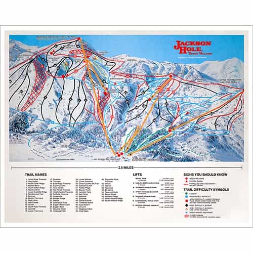 Jackson Ski Area Map from over 20 Years Ago