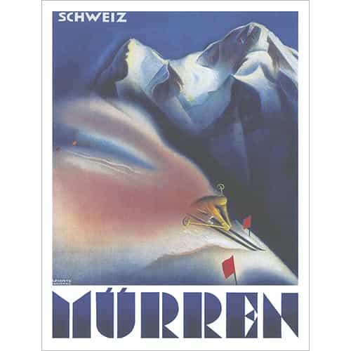 Murren Switzerland Vintage Ski Poster