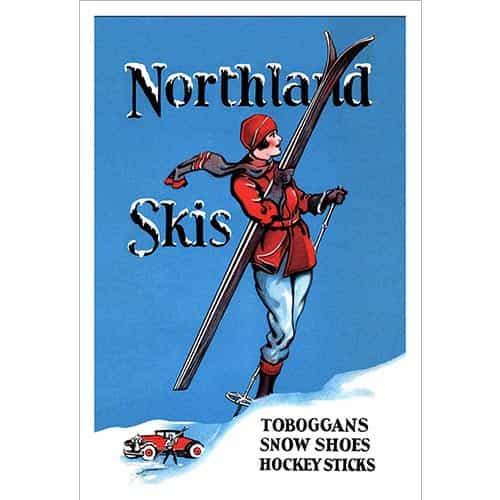 Northland Skis Vintage Ad with Woman Ski Poster