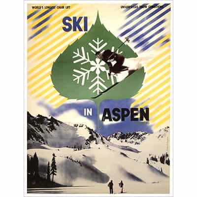 Ski In Aspen Photo Sizes 8 x 10 or 11 x 14 inches.