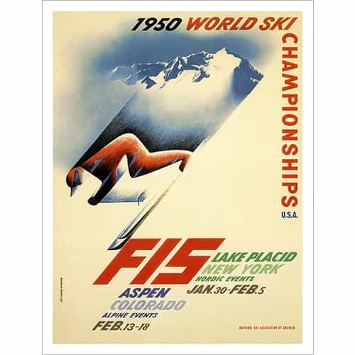 1950 FIS World Championships Vintage Ski Photo