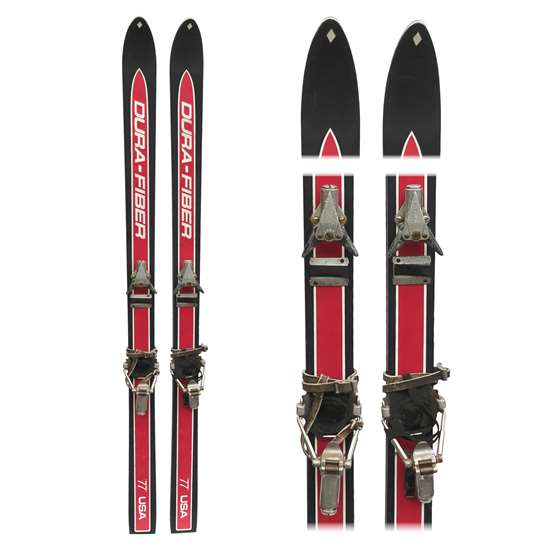 1970's Dura Fiber 77 Vintage Skis with Look Nevada Bindings