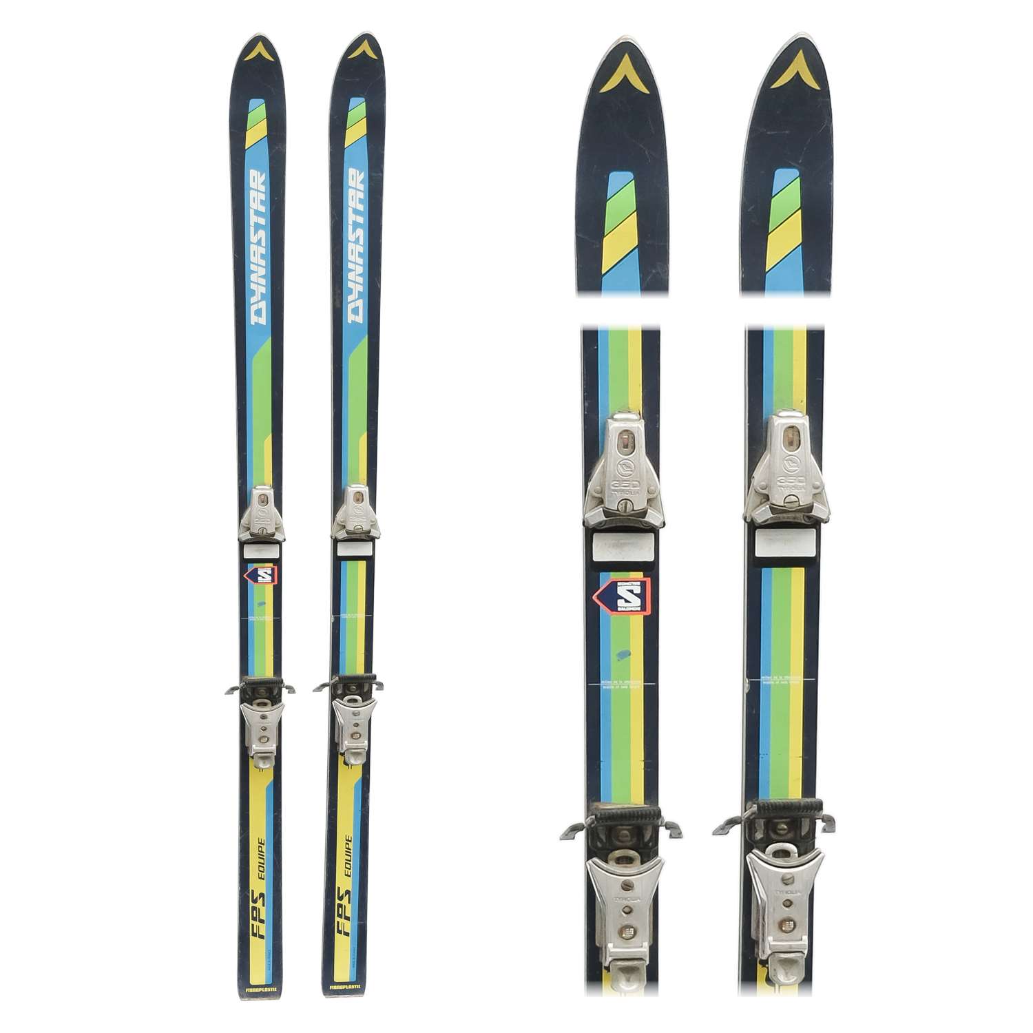 1970s Dura Fiber Vintage Skis with Salomon 555 Bindings