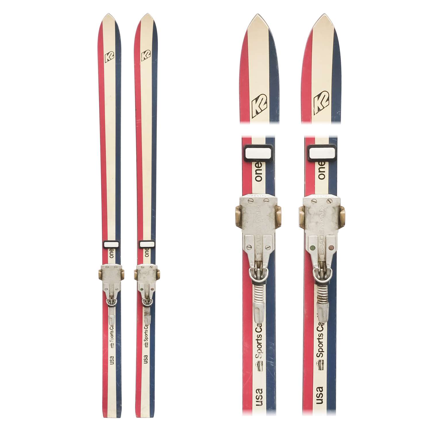 1970's K2 One Sports Castle Vintage Skis with Spademan Bindings