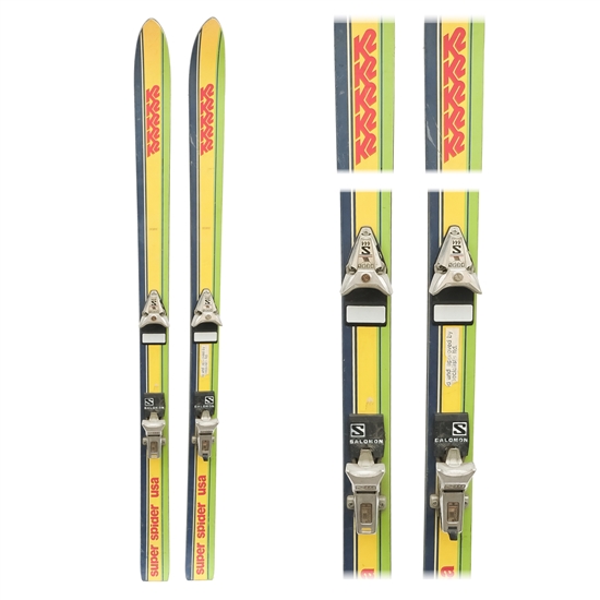 1970's K2 super Spider Vintage Downhill Skis with Salomon 444 Bindings