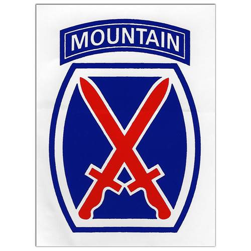 10th Mountain Division Sticker- Decal for your car. Size-3 x 4 inches