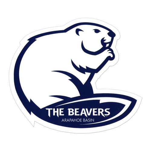The Beavers Ski Area Skis/Helmet Sticker