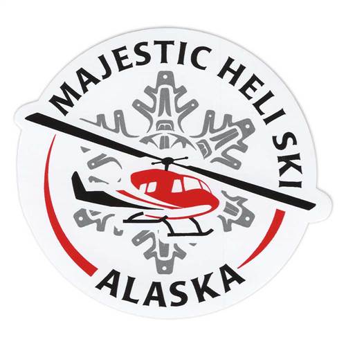 Majestic Heli Ski, Alaska Ski Helmet Sticker