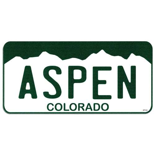 Aspen Colorado License Plate Bumper Sticker,