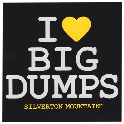 Silverton Mountain, Colorado - I Love Big Dumps Ski Helmet Sticker