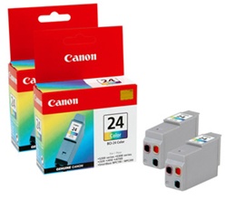 Canon BCI-24C 2-Pack Genuine Tri-Color Inkjet Ink Cartridge 6882A003AA
