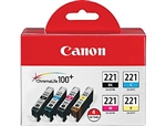 Canon CLI-221 Genuine Ink Cartridge Combo