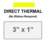 Yellow Direct Thermal Label 3' x 1', 1 Inch Core