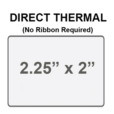 Direct Thermal 12 Rolls of 2.25 X 2 Inch Label