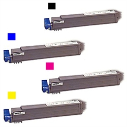 Okidata C9600/ C9800 4-Pack Toner Cartridge Combo