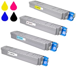 Okidata Color Laserjet C8800 4-Pack Toner Cartridge Combo