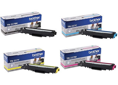 Brother TN227 4-Pack Genuine Color Toner Cartridge Combo