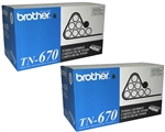 Brother TN670 2-Pack Genuine Toner Combo