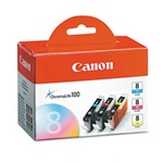 Canon CLI-8CLR3PK 3-Pack Inkjet Cartridge Combo