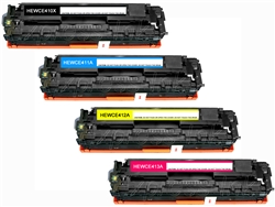 HP CE410X, CE411A-3A 4-Pack Compatible Toner Combo