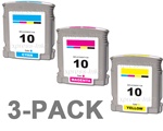 HP #10 3-Pack Inkjet Ink Cartridge Combo