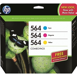 HP #564 Genuine Ink Cartridges Combo Pack B3B33FN