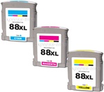 HP 88XL 3-Pack High Yield Compatible Ink Combo