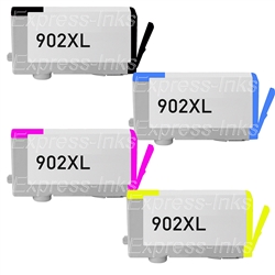 Compatible HP #902XL 4-Pack Ink Cartridge Combo