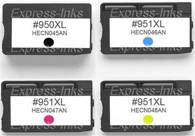 HP #950XL/ #951XL 4-Pack Compatible Ink Combo