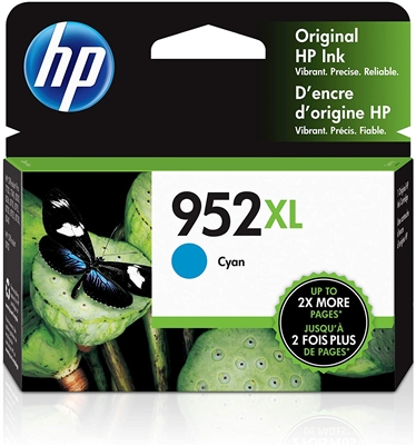 HP #952XL High Yield Genuine Cyan Ink Cartridge L0S61AN