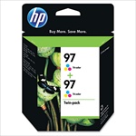 HP #97 Tri-Color Genuine Ink Cartridge Twin Pack C9349FN