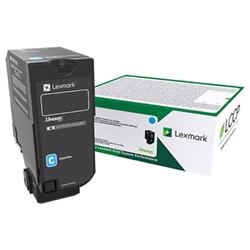 Lexmark 74C1HC0 Genuine Cyan Toner Cartridge