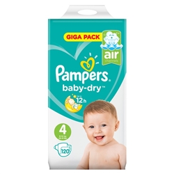 Pampers Nappies Baby Dry 4  9-14kg 120