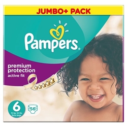 Pampers Active Fit Jumbo Pack 15+kg (56 Nappies)