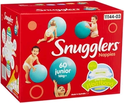 Baby Nappies: Snugglers Junior 60pk