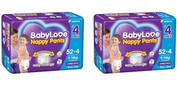 Babylove Toddler Nappy Pants (9-14kg) -  Bulk Multibuy 56x2 nappies