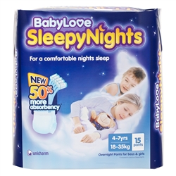 Babylove Sleepy Nights Multibuy 4-7 yrs 15pack