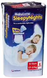 Babylove SleepyNights overnight pants 8-15 yrs - 8 pack