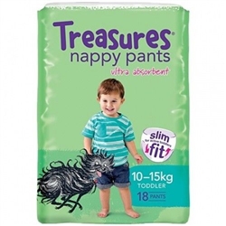 Treasures Nappy Pants Toddler Unisex 18 nappies